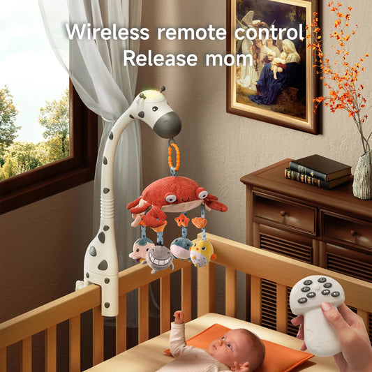 Baby cot mobile crib toys wireless remote control release mom