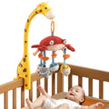 Baby mobile with Bluetooth hanging from crib