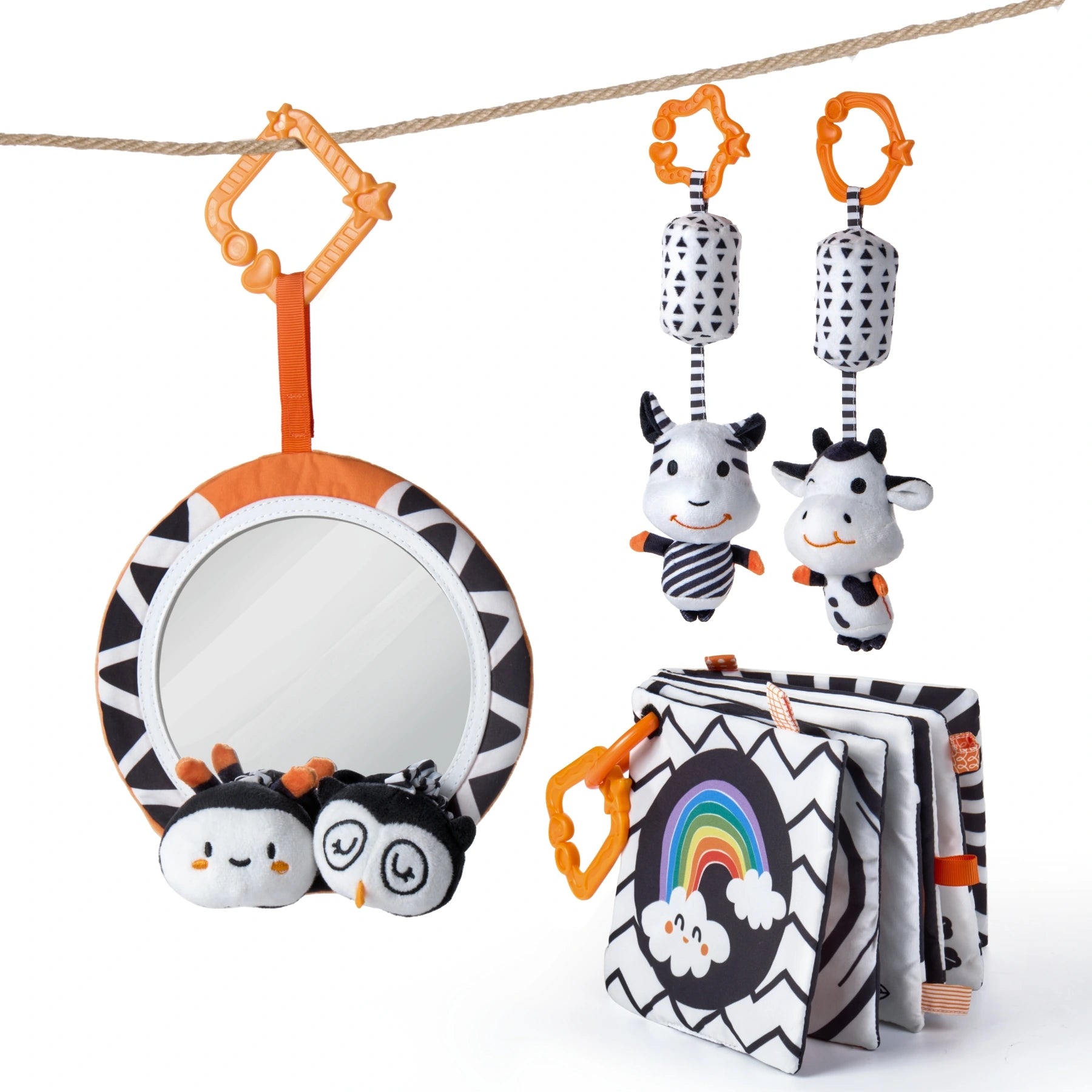 Black and White High Contrast Baby Toys Set - Main Image