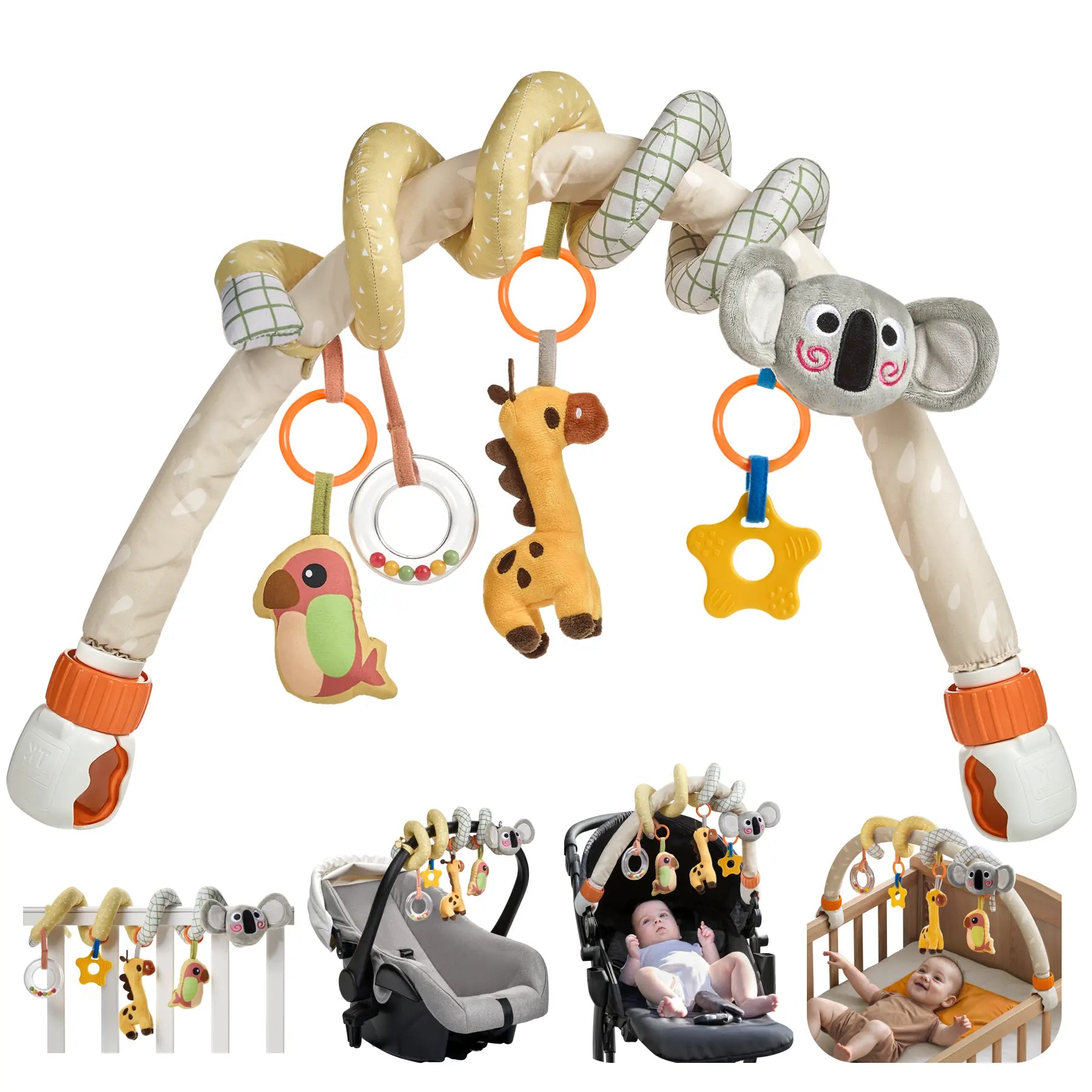 2 in 1 Arch Spiral Toy For Crib Stroller Car Seat Tumama Kids 2 in 1 Arch Spiral Toy For Crib Stroller Car Seat Tumama Kids