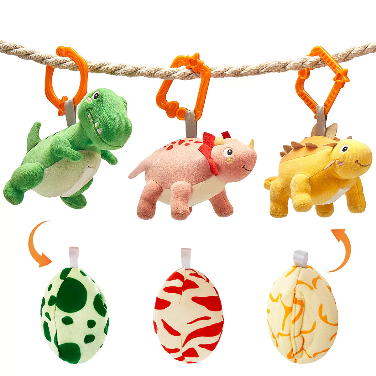 Reversible Dinosaur Egg Hanging Toys for Infant - Tumama Kids, image size:1200x1200