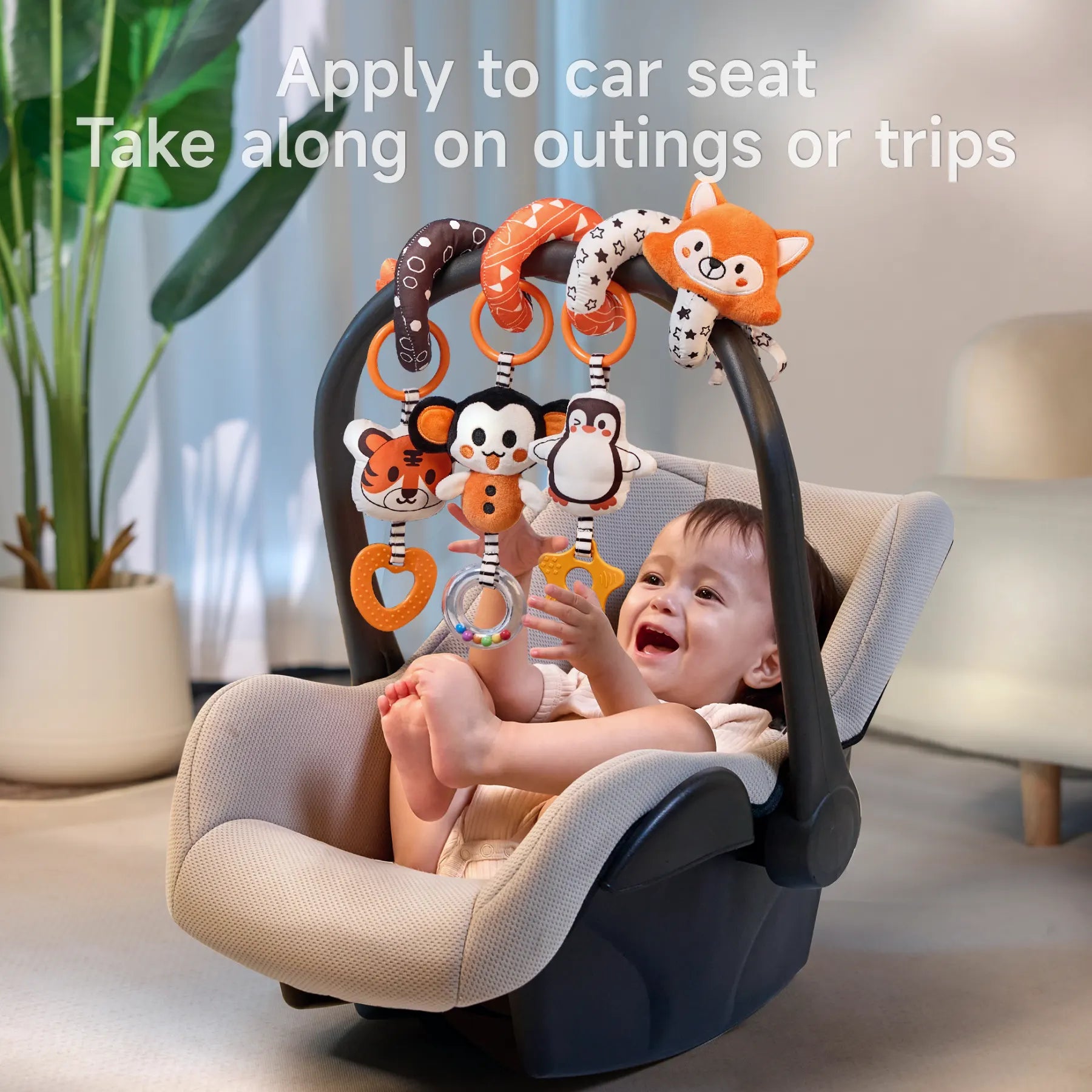 TSYAN Car Seat Toys For Babies 0-6 Months,Hanging Rattle