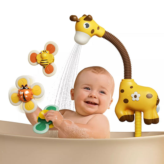 Giraffe bathtub water pump for toddler bath time