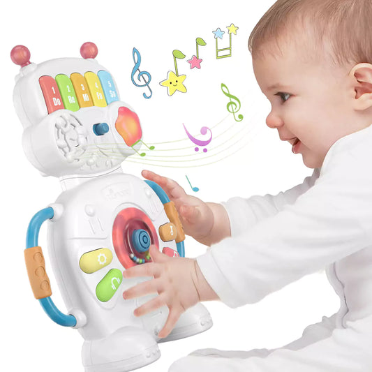 Robot musical toy with educational features for toddlers