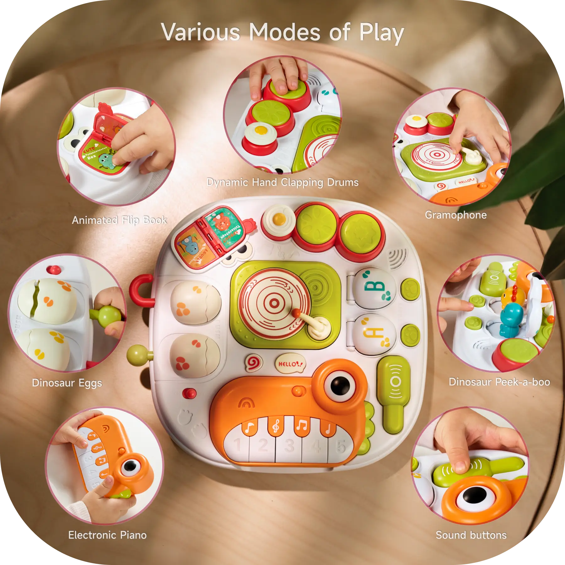 7-in-1 Multi-Functional Infant Play & Learning Table Creative Thinking and Fine Motor Skills