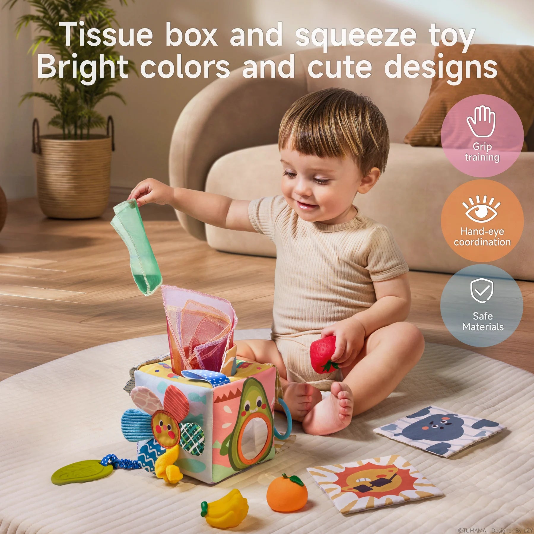 Baby Montessori Tissue Box Toy – Tumama Kids - Main Image