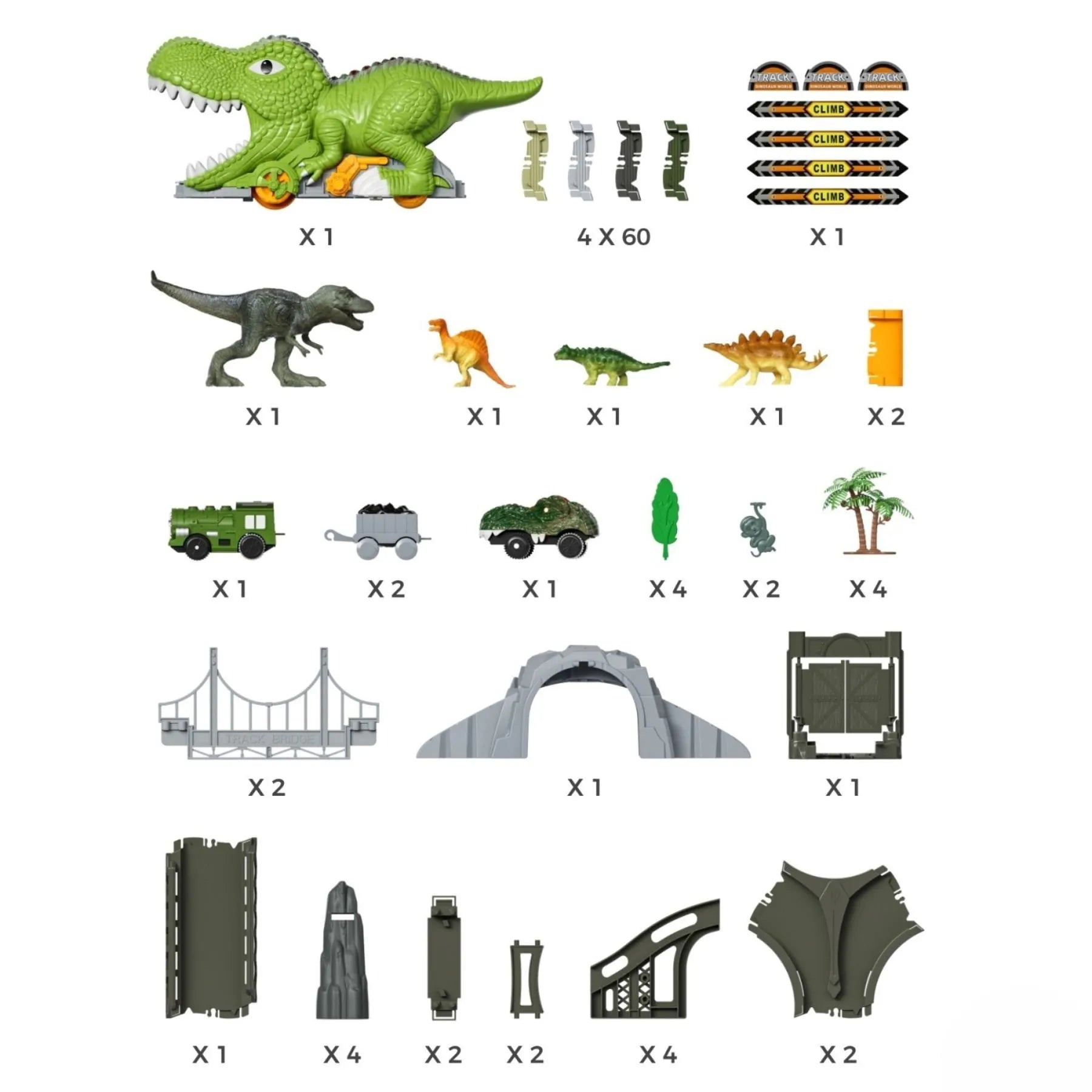 Dinosaurus Racebaan 228-delig – Autobaan Jungle Speelset Dinosaurus Racebaan 228-delig – Autobaan Jungle Speelset