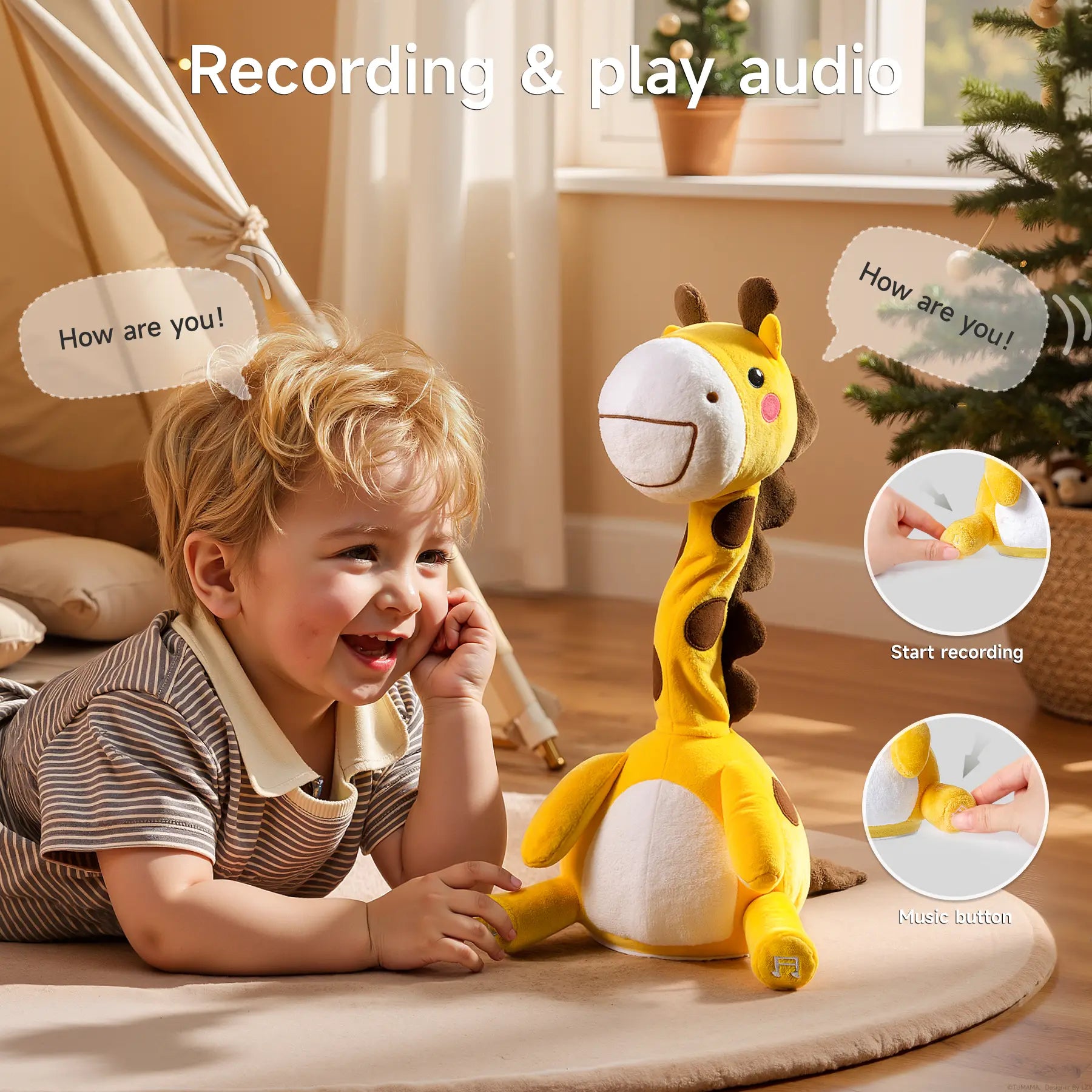 Interactive Dancing Singing Talking Stuffed Animal Toy, Mimicking Twisted Electronic Soft Interactive Plush Toy