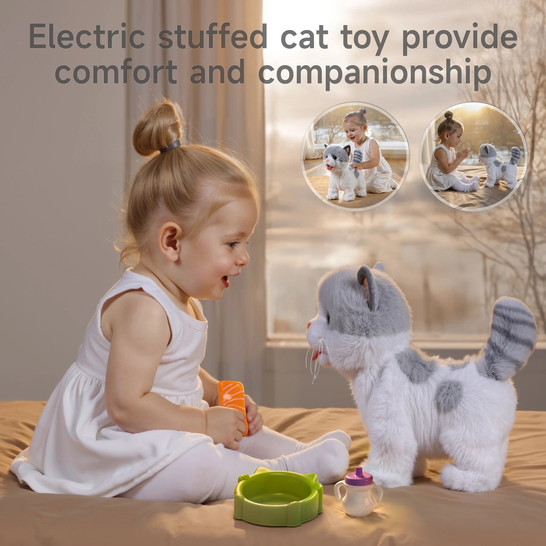 Leash-Included Walking Cat Toy for Kids