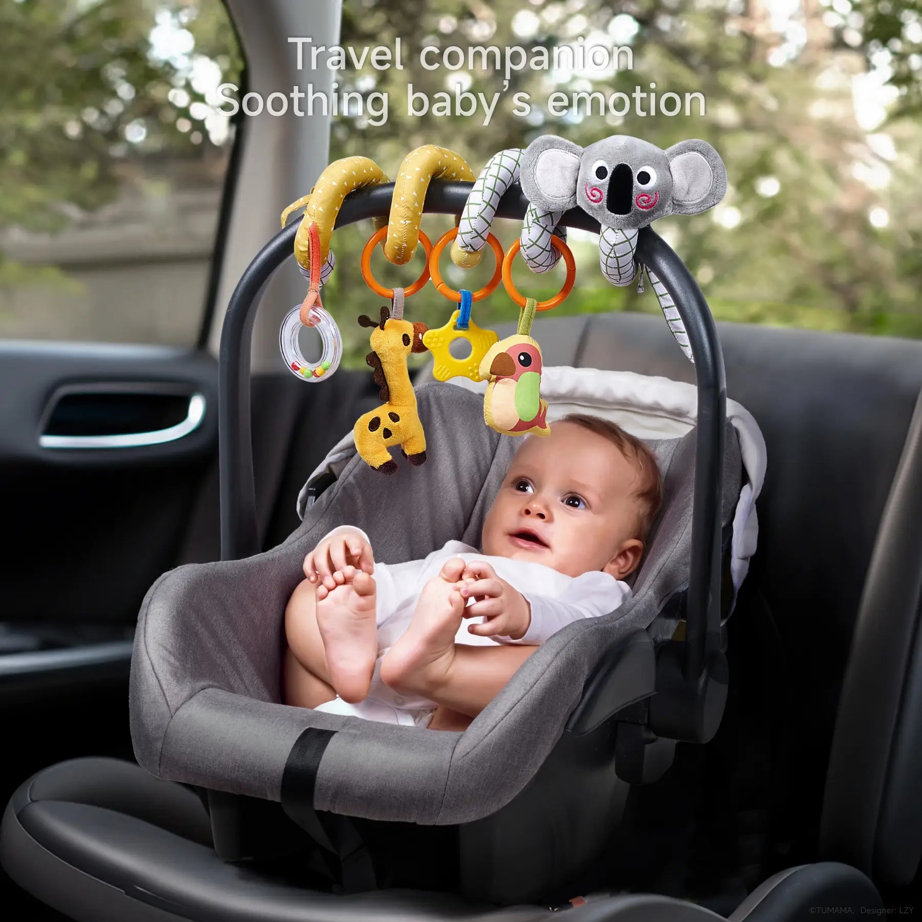 Koala Animal Figures Spiral Car Seat Toy for Baby - Main Image