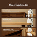 Three mounting options for zebra-themed crib mobile: vertical fixed, horizontal fixed, and board support fixed, each suitable for surfaces less than 3.8 cm thick.