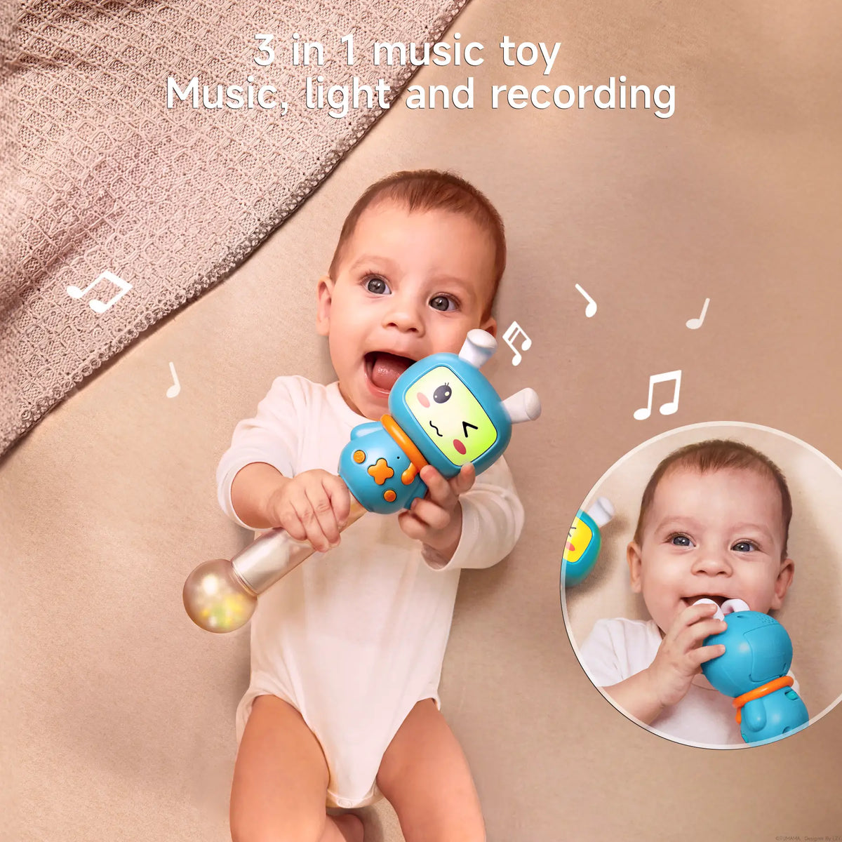 Music Note Rattle Toy Music and Light Rattle with Teething Toy for Baby – Tumama Kids