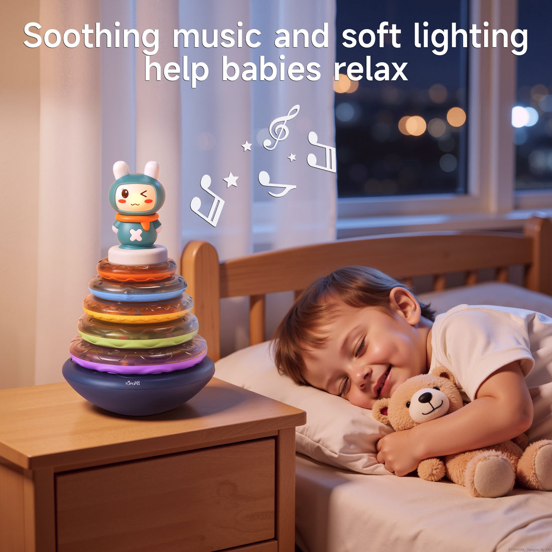 Toy Musical Rings Musical Stacking Rings Toy with Lights – Tumama Kids