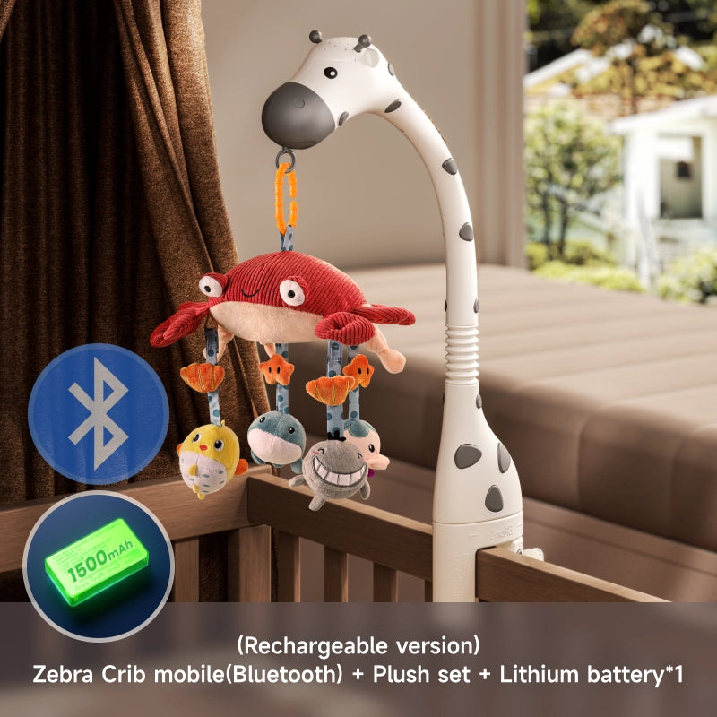 TUMAMA Baby Mobile Babybett Mit Musik, 3 In 1 Baby Mobiles Für Bett Mit Projektion Licht, Rotation, Musik Spieluhr, Drehbares Und Abnehmbares Greifspielzeug Zubehör Spielzeug Ab 0 2 3 6 9 12 Monate