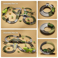 <tc>Conjunto de pista de corrida de brinquedo com tema de dinossauros</tc>