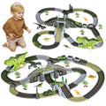<tc>Conjunto de pista de corrida de brinquedo com tema de dinossauros</tc>