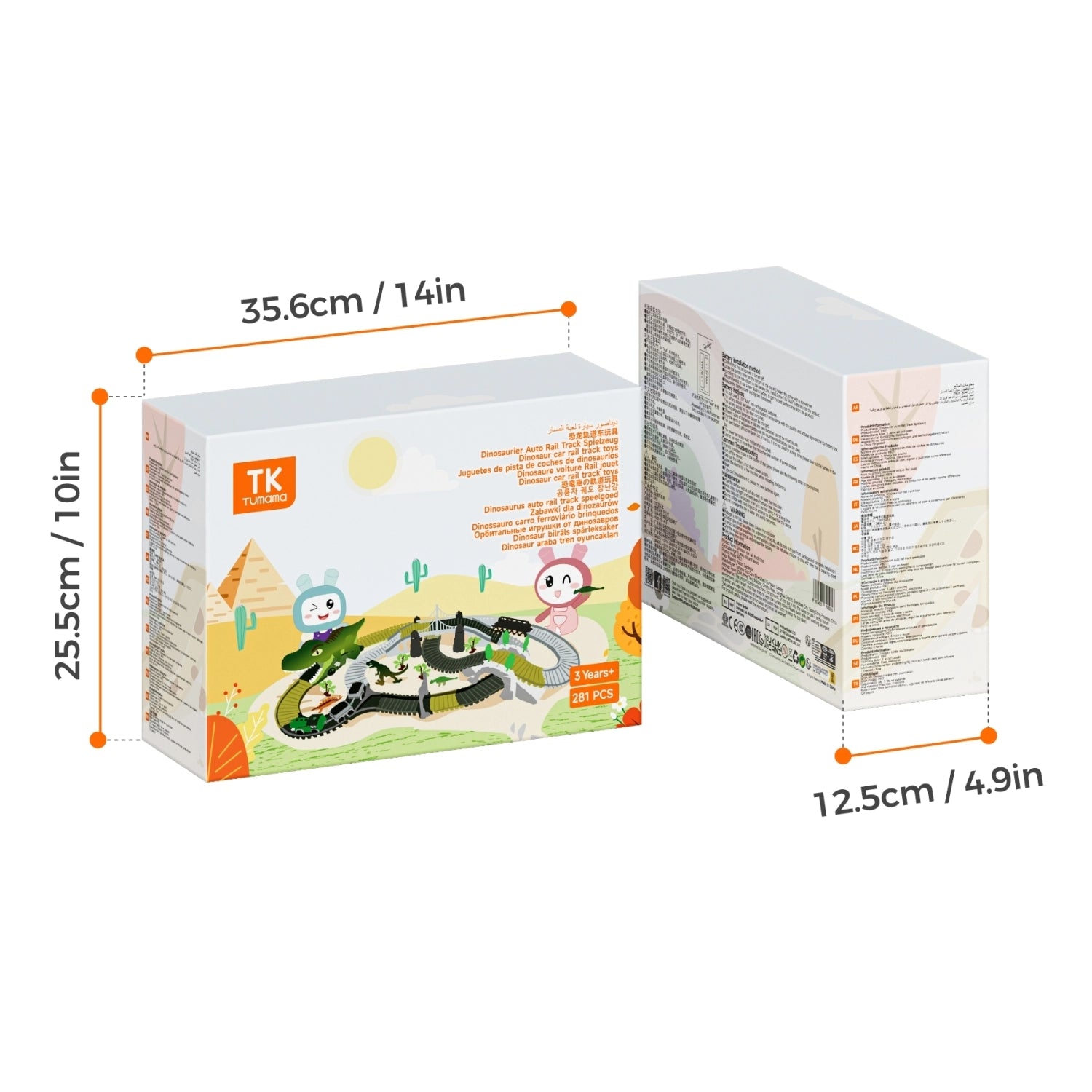<tc>Conjunto de pista de corrida de brinquedo com tema de dinossauros</tc>
