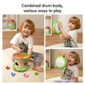 <tc>Brinquedo musical 3 em 1 – tambor para bebé, encaixe de formas e puzzle de engrenagens</tc>