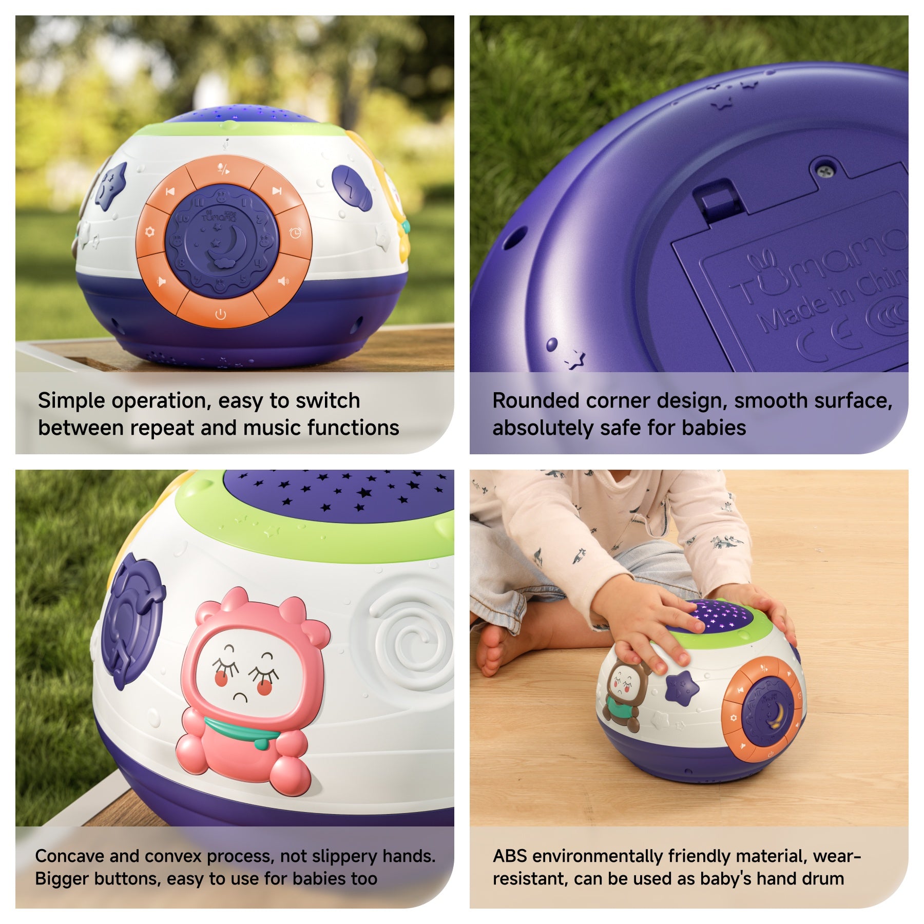 Projetor da luz da noite do bebê com música de som musical e ruído branco