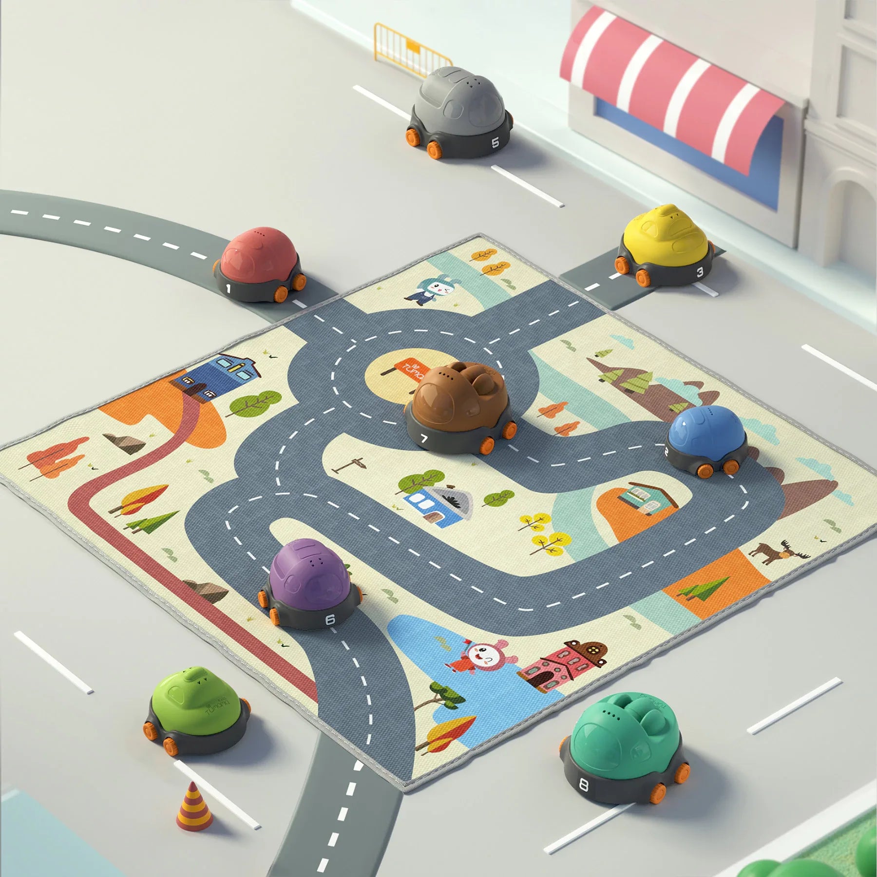 <tc>Brinquedo de copos empilháveis para bebés – inclui tapete de brincar</tc>