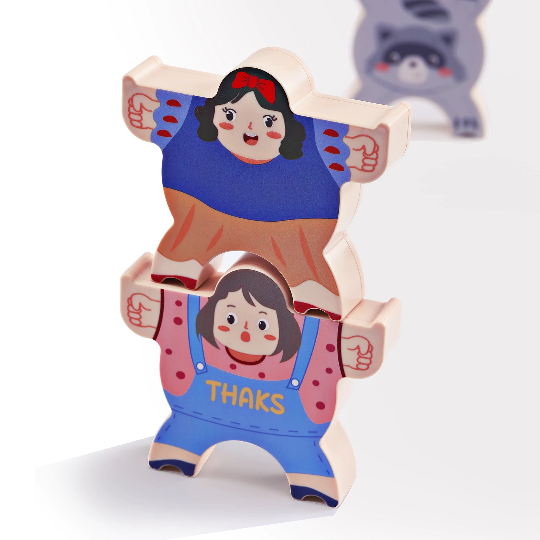 Conjunto de brinquedos para empilhamento de bonecas e animais (12pcs)