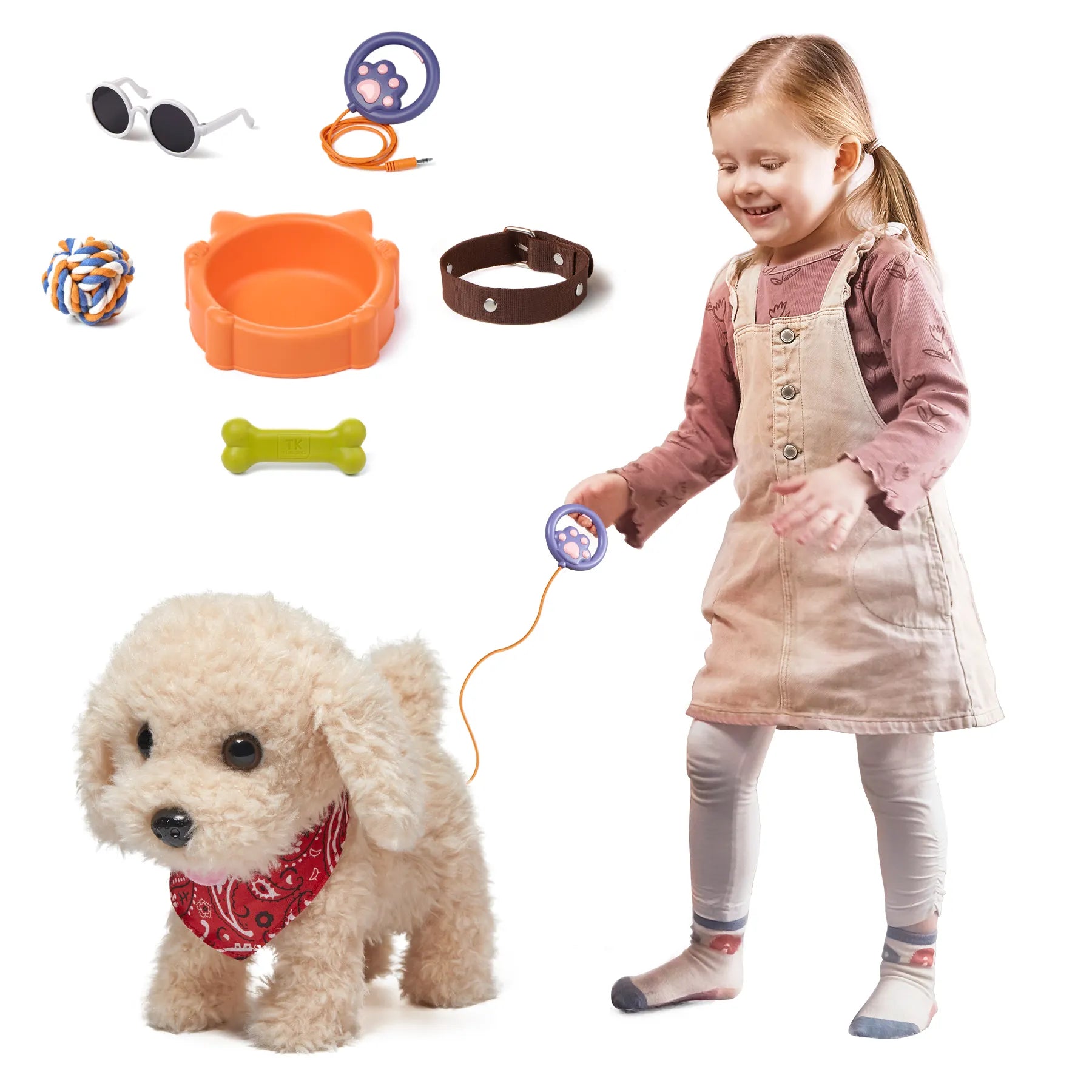Walking dog toy remoted voice control electronic pet