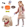 Remote voice control electronic plush dog toy, interactive toys, walk, bark sing, shake tail, walking puppy toys with leash