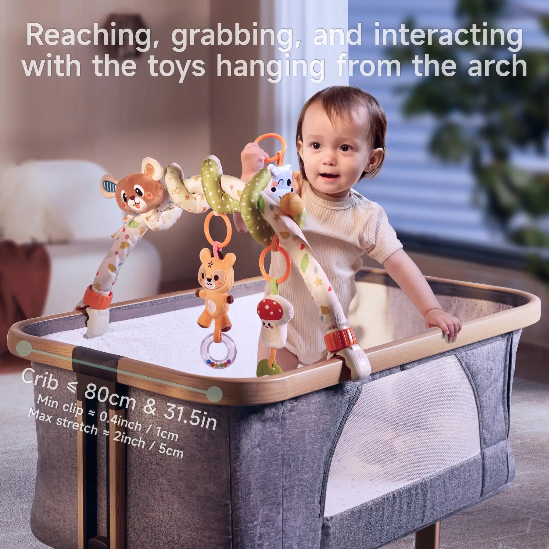 Spiral car seat toys easily attached strollers, car seats, playpens or cribs