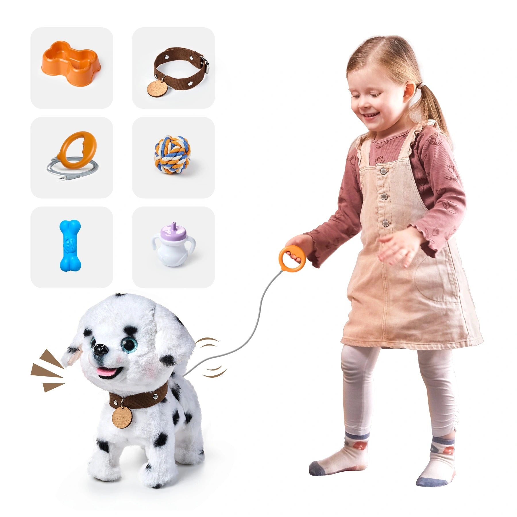Cagnolino Elettronico Interattivo Con Cassa E Accessori – Cammina, Abbaia E Scodinzola, Peluche Robot Per Bambini 3-5 Anni