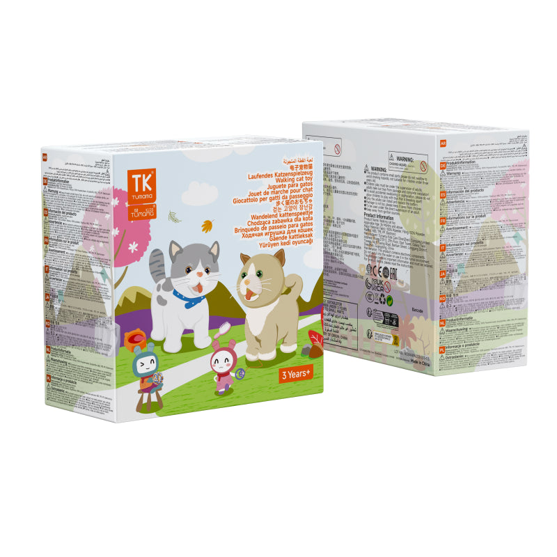 TUMAMA Realistische interactieve speelgoedkat die loopt en miauwt