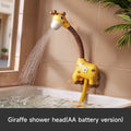 Toddler bath toy – giraffe shower head (AA battery version) with gentle water spray, fun and safe bath accessory for kids.