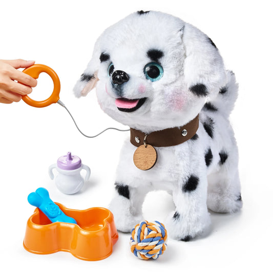 Walking barking toy dog with remote control for kids