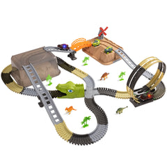 TUMAMA Dinosaur Themed Car Race Track Toy