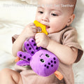 Hanging plush rattle toy for crib, stroller and car seat