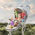 Hanging plush rattle toy for crib, stroller and car seat