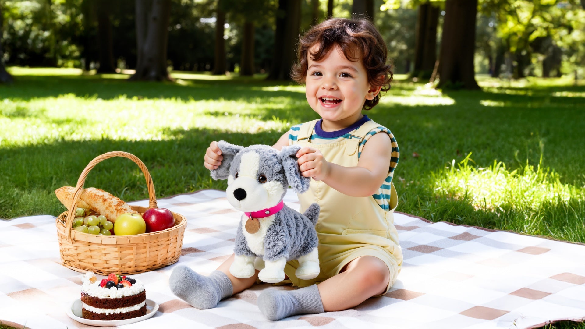 Interactive Realistic Stuffed Toy Puppy that Walks and Sings