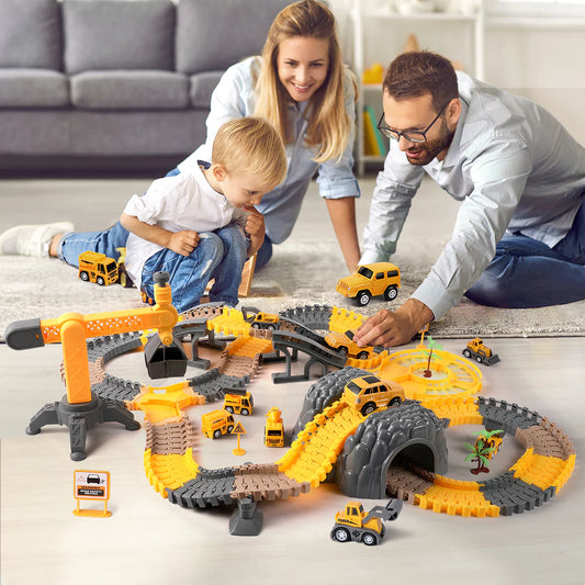 258pcs race cars and trucks track sets for children
