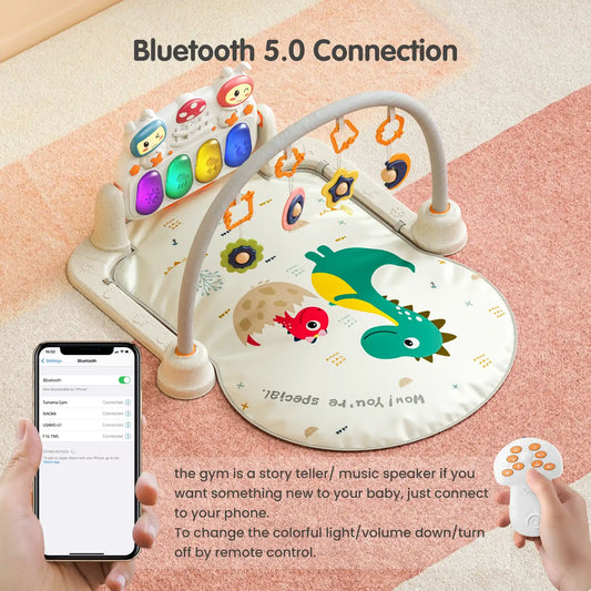 Baby Fitness Activity Playmat with Lights Music bluetooth 5.0 connection 