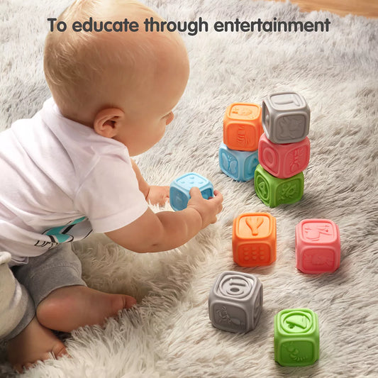 Baby Soft Stacking Blocks Chewing Sensory Toys to educate through entertainment 