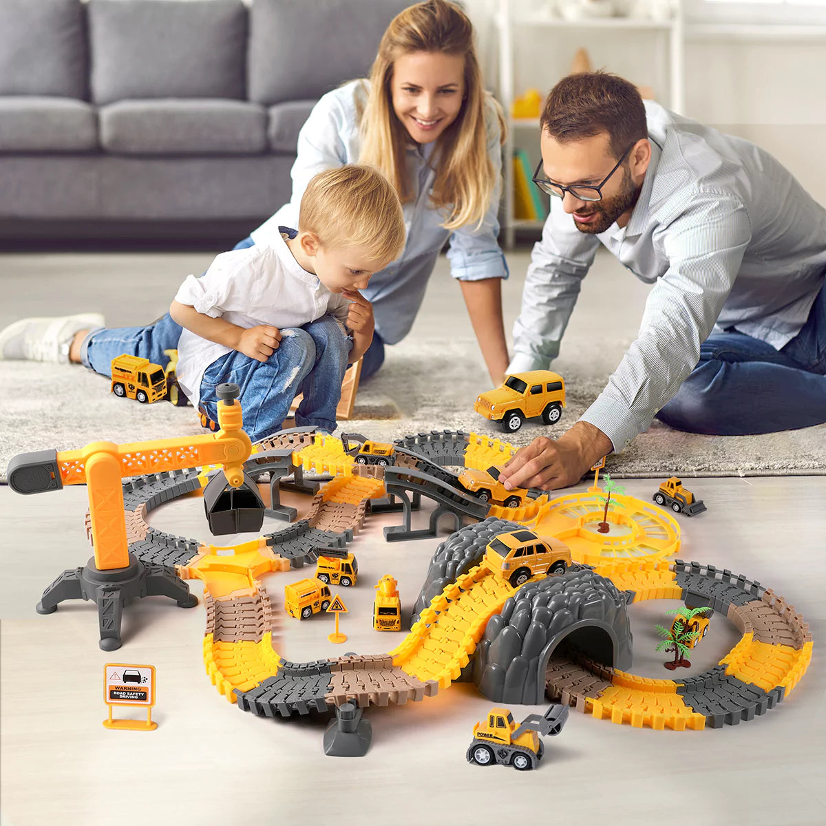 Construction Themed Race Track Toy Set for Children - Tumama Kids