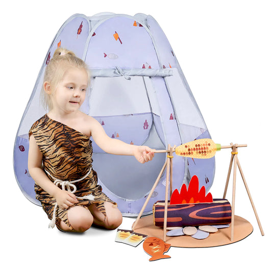 Realistic camping set toy for children's outdoor exploration