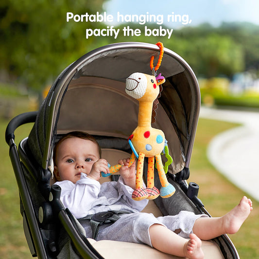 Teething-friendly baby toy for car seat entertainment